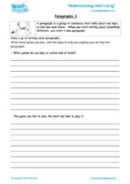 Worksheets for kids - paragraphs-3
